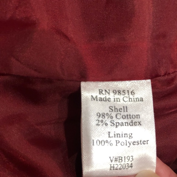 Coldwater Creek Velour Button Down Jacket Pockets Burgundy Size PL - Picture 6 of 7